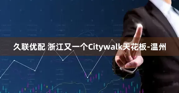 久联优配 浙江又一个Citywalk天花板-温州